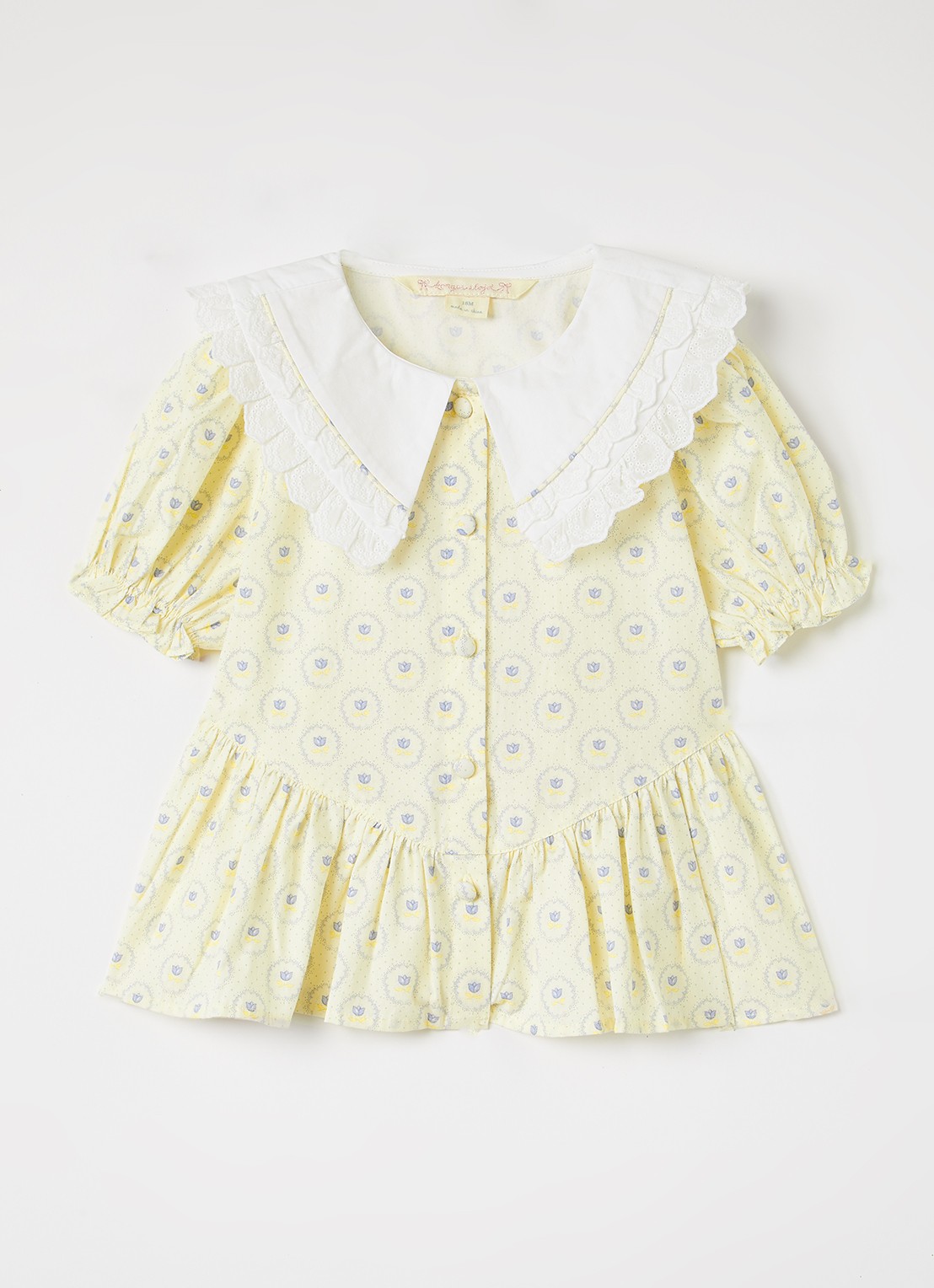 Konges Sløjd Coeur blousejurk met bloemenprint - voorkant beige