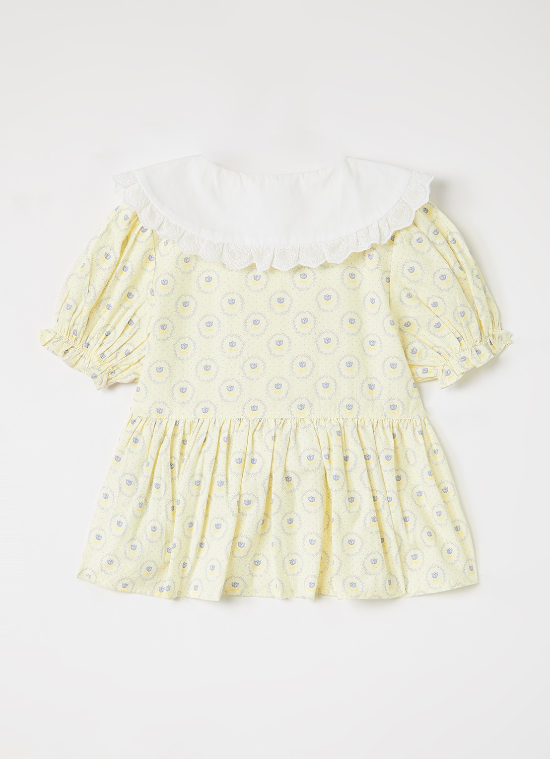 Konges Sløjd Coeur blousejurk met bloemenprint - voorkant 2 beige