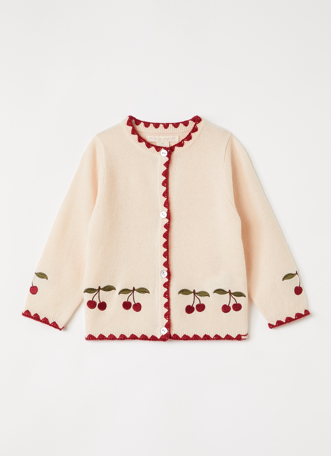 Konges Sløjd Collette fijngebreid vest - voorkant beige
