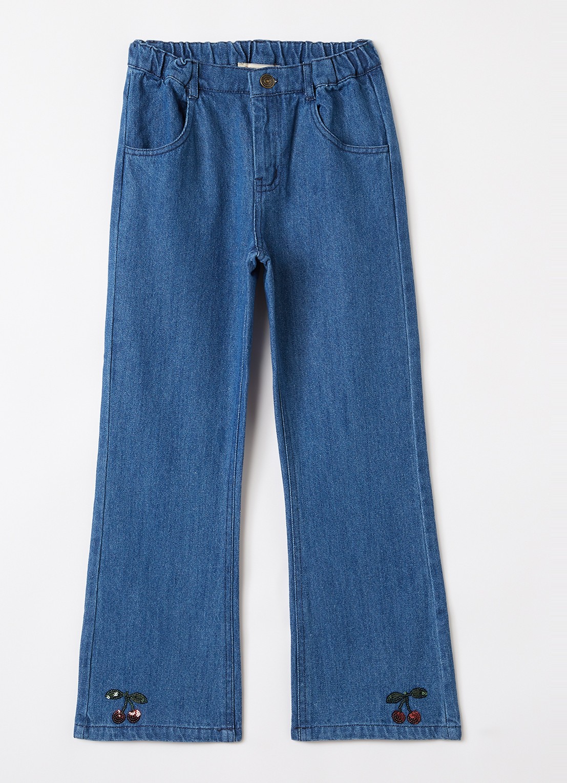 Konges Sløjd Elba flared jeans met donkere wassing - voorkant indigo