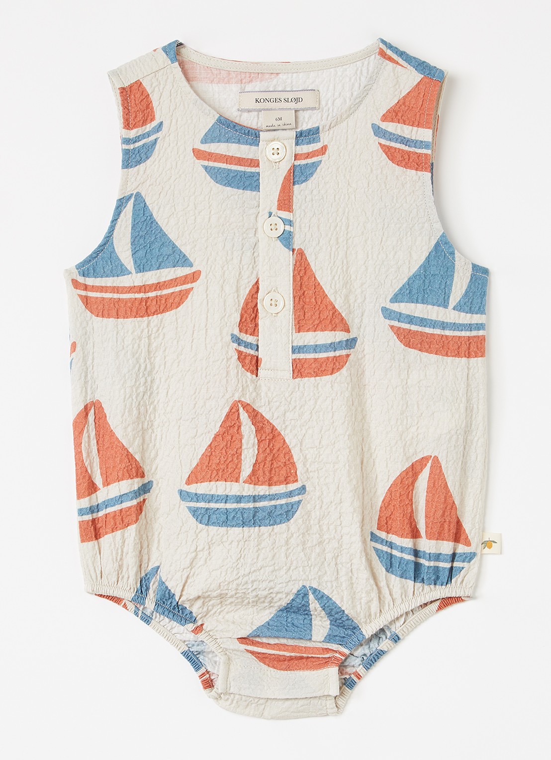 Konges Sløjd Elliot romper met print - voorkant beige