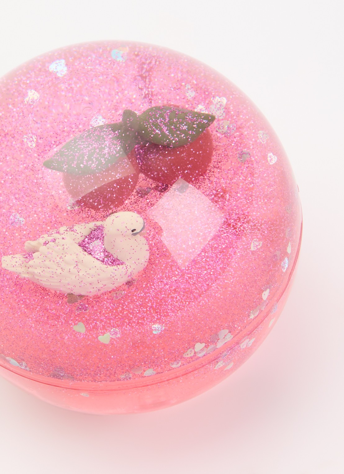 Konges Sløjd Glitter water speelbal 8 cm - voorkant 2 donkerroze