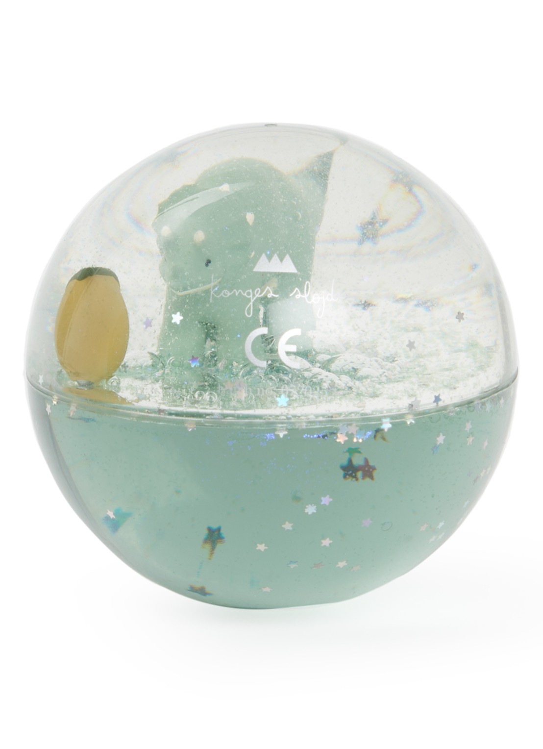 Konges Sløjd Glitter water speelbal 8 cm - voorkant groen