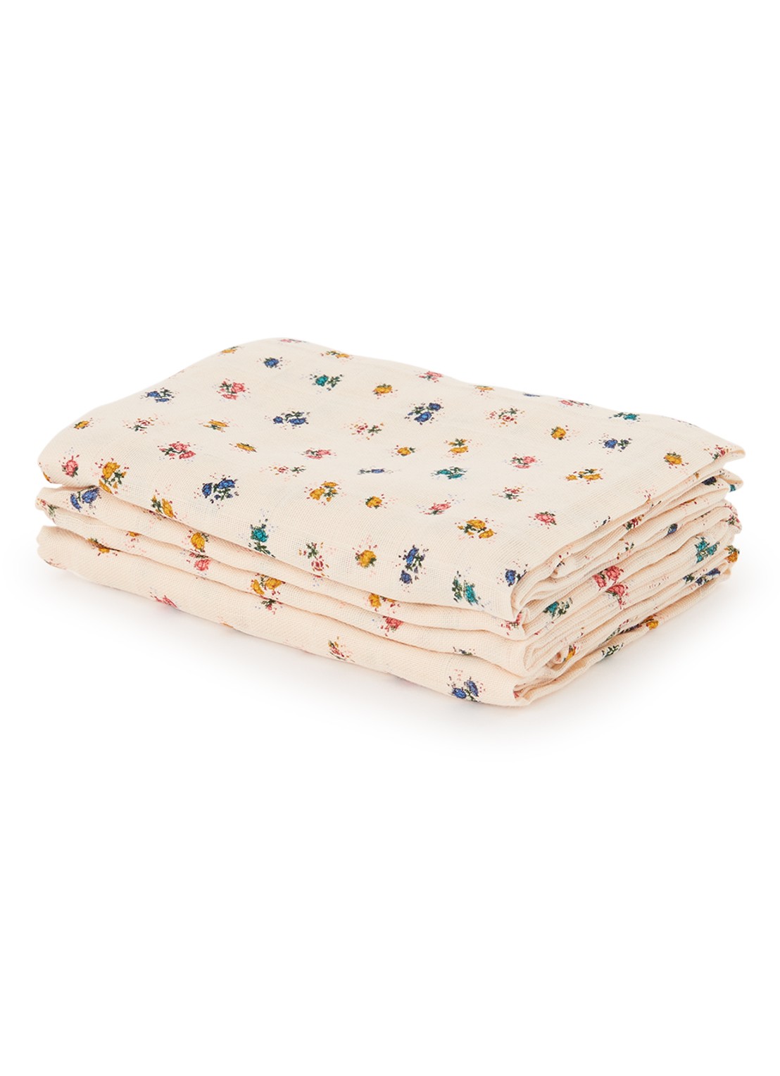 Konges Sløjd  hydrofiele doek van  katoen 65 x 65 cm set van 3 - voorkant zalmroze