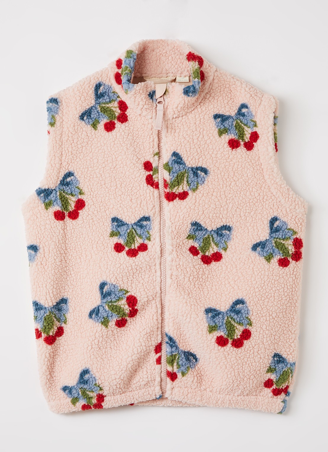 Konges Sløjd Jody bodywarmer van teddy - voorkant 2 roze