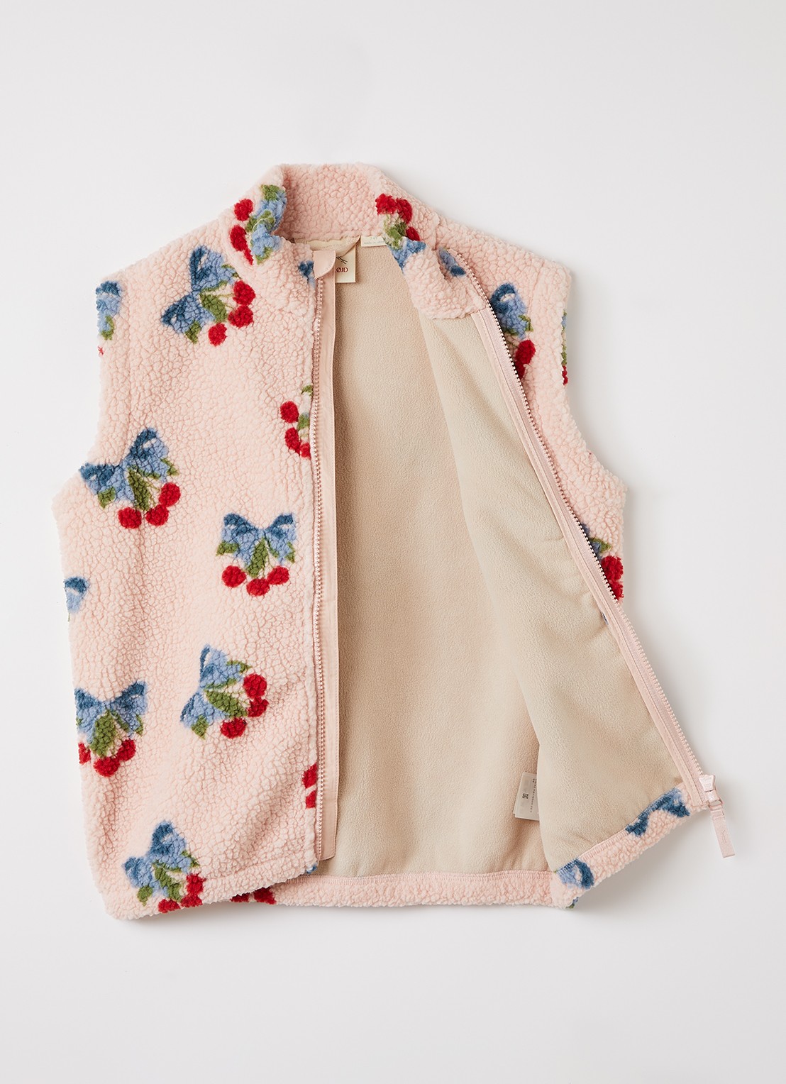 Konges Sløjd Jody bodywarmer van teddy - voorkant 3 roze