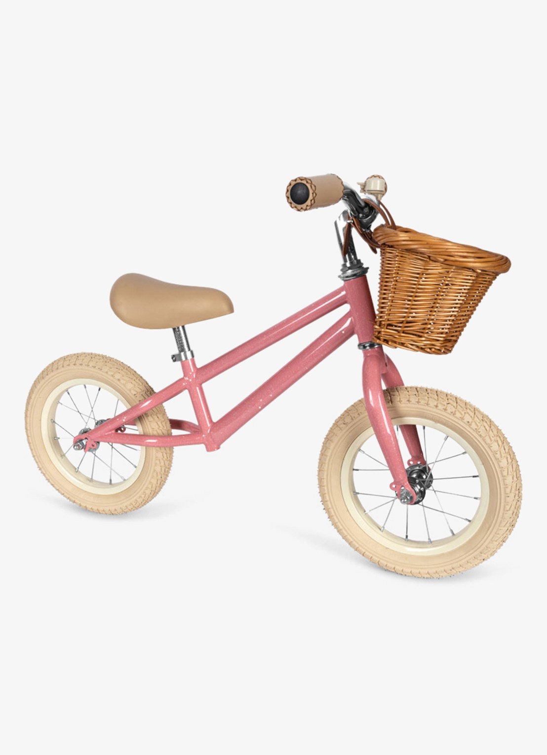 Konges Sløjd Kinderfiets met glitter - voorkant roze