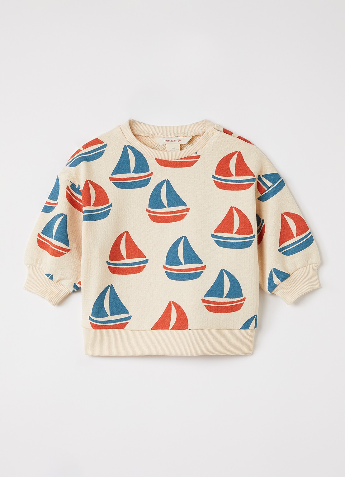 Konges Sløjd Loopy Lou sweater met print - voorkant beige