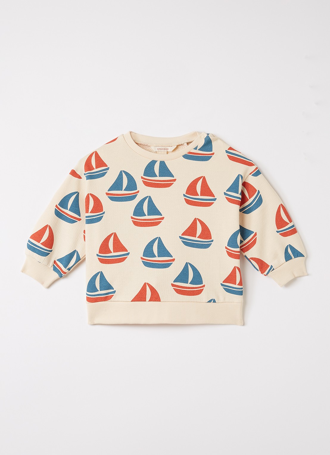 Konges Sløjd Loopy Lou sweater met print - voorkant 3 beige
