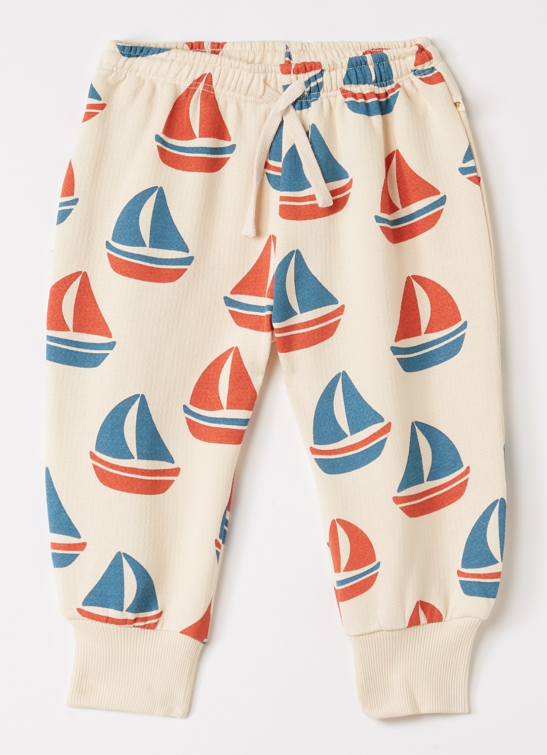 Konges Sløjd Loopy Lou tapered fit joggingbroek met print - voorkant 5 beige