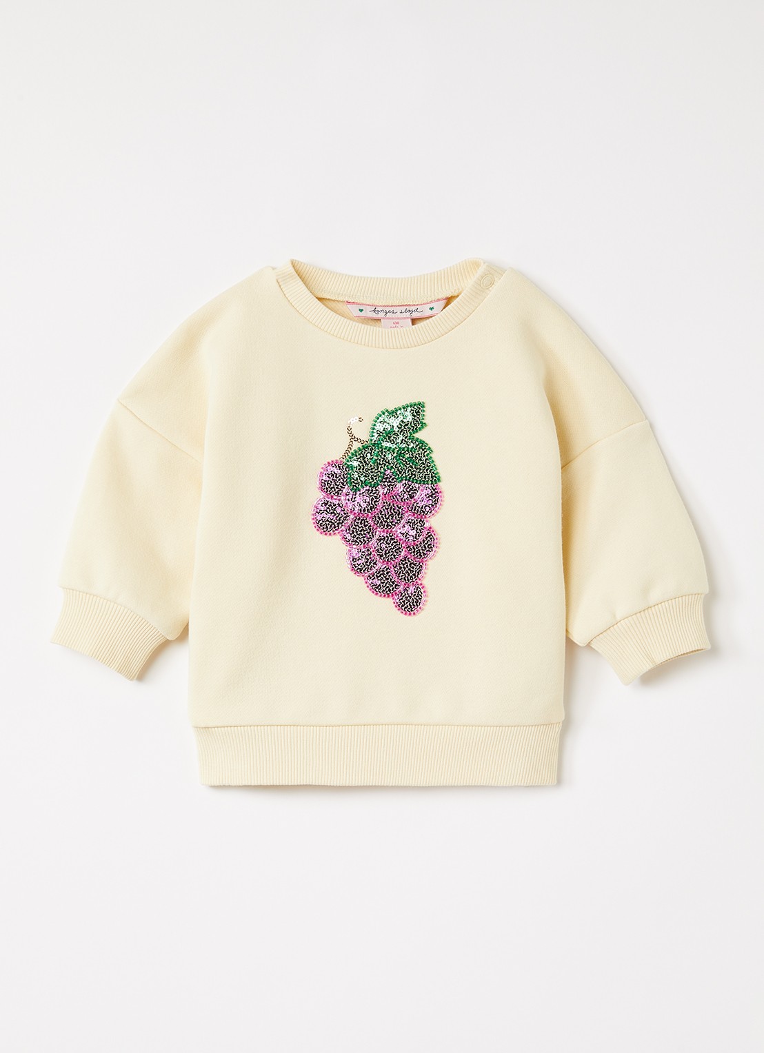 Konges Sløjd Lou sweater met pailletten - voorkant 2 lichtgeel