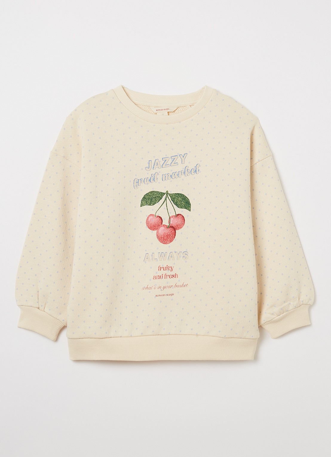Konges Sløjd Loupy sweater met print - voorkant 2 creme