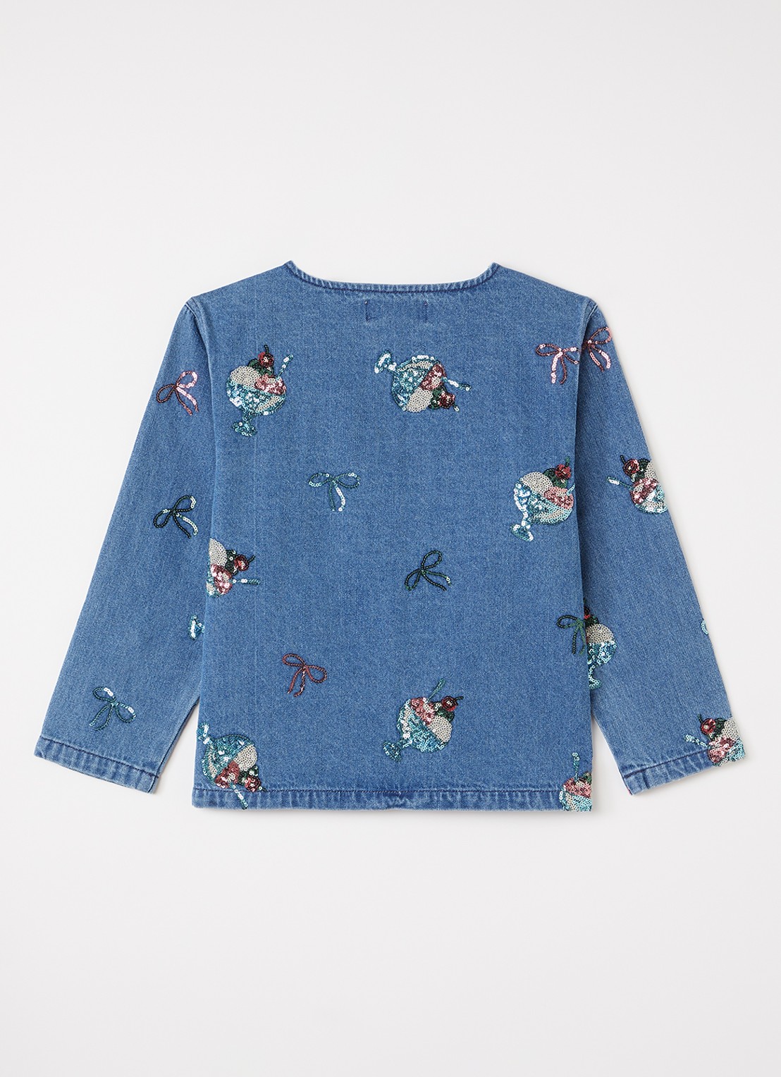 Konges Sløjd Magot spijkerjas met pailletten - achterkant blauw