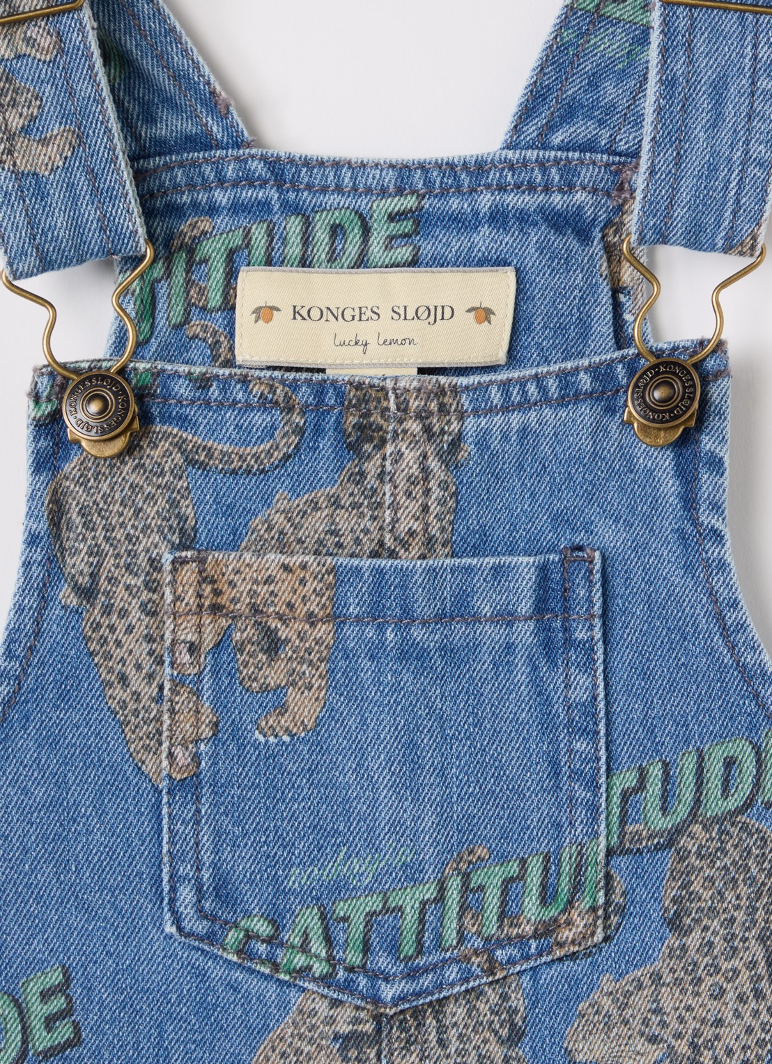 Konges Sløjd Magot straight fit tuinbroek van denim - detail 3 indigo