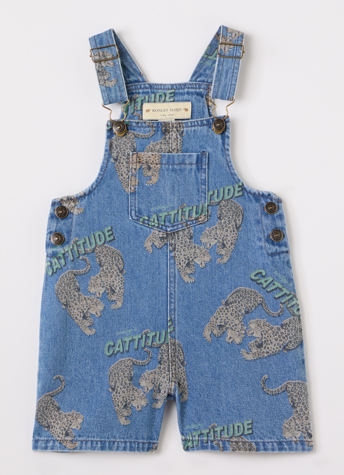 Konges Sløjd Magot straight fit tuinbroek van denim - voorkant indigo