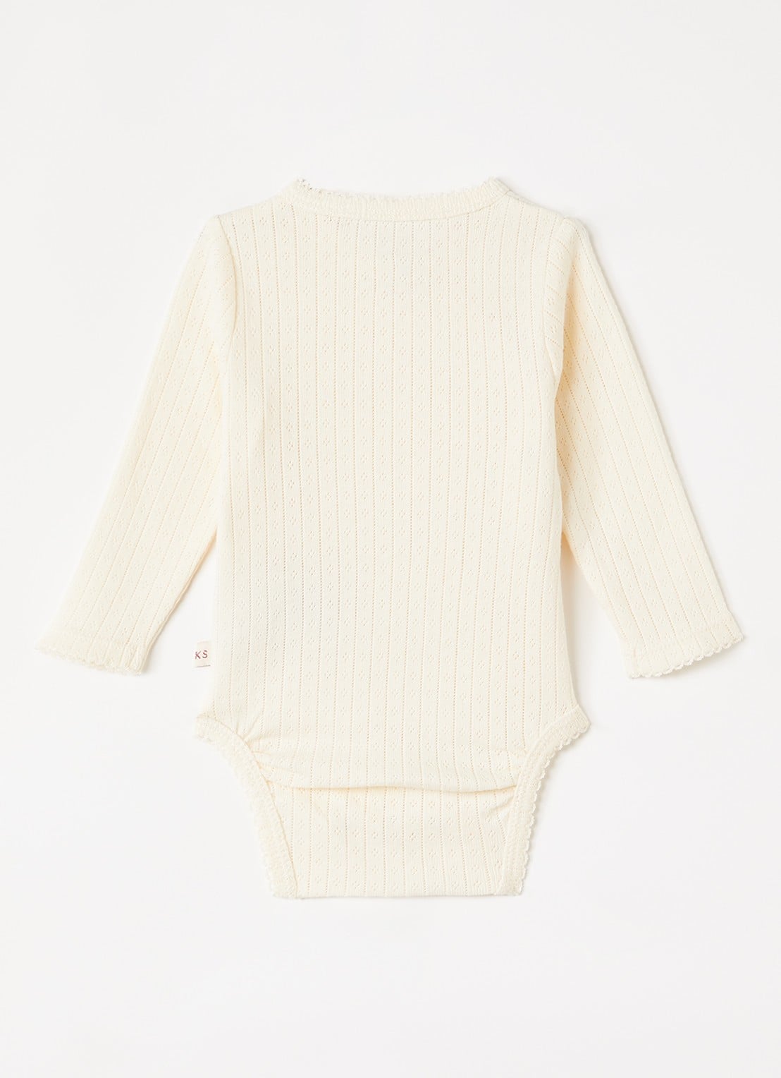 Konges Sløjd Minnie romper met ribstructuur - voorkant 2 creme