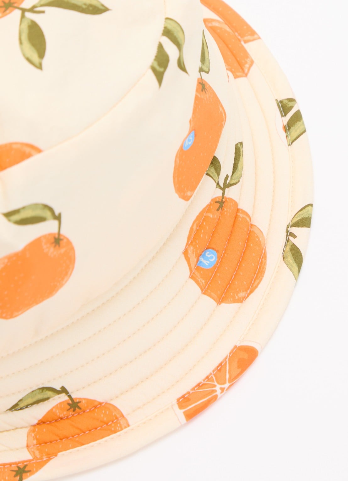 Konges Sløjd Pomio bucket hoed met print - detail 2 lichtgeel