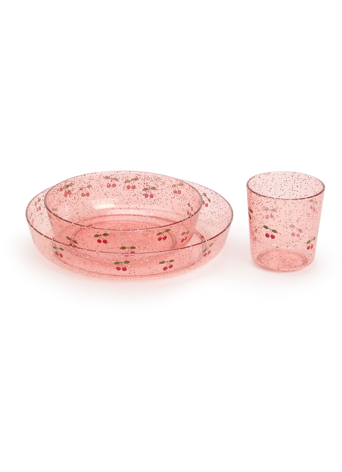 Konges Sløjd Sparkly dinerset 3-delig  - voorkant 2 roze