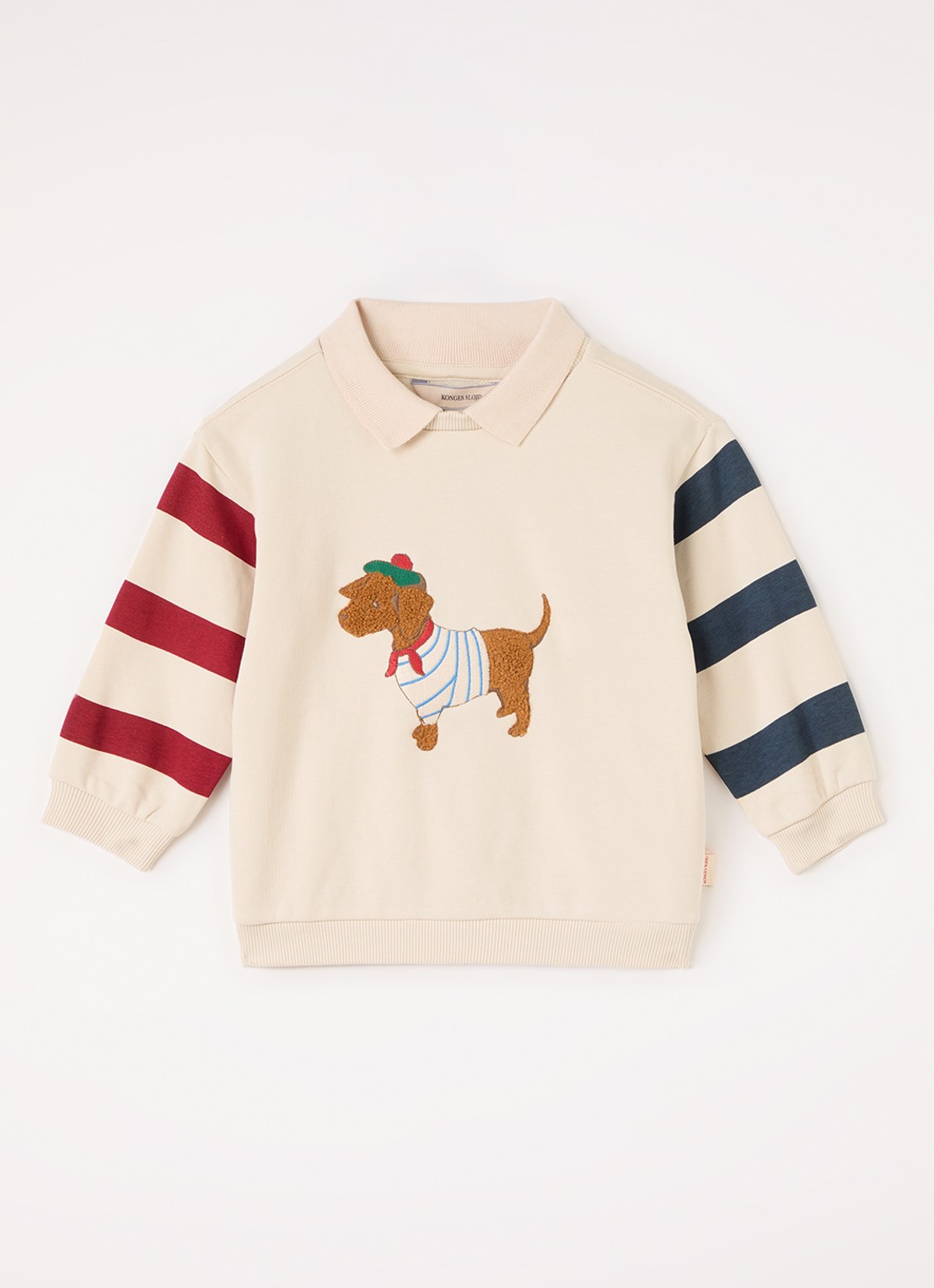 Konges Sløjd Spotty sweater met logoborduring - voorkant 5 beige