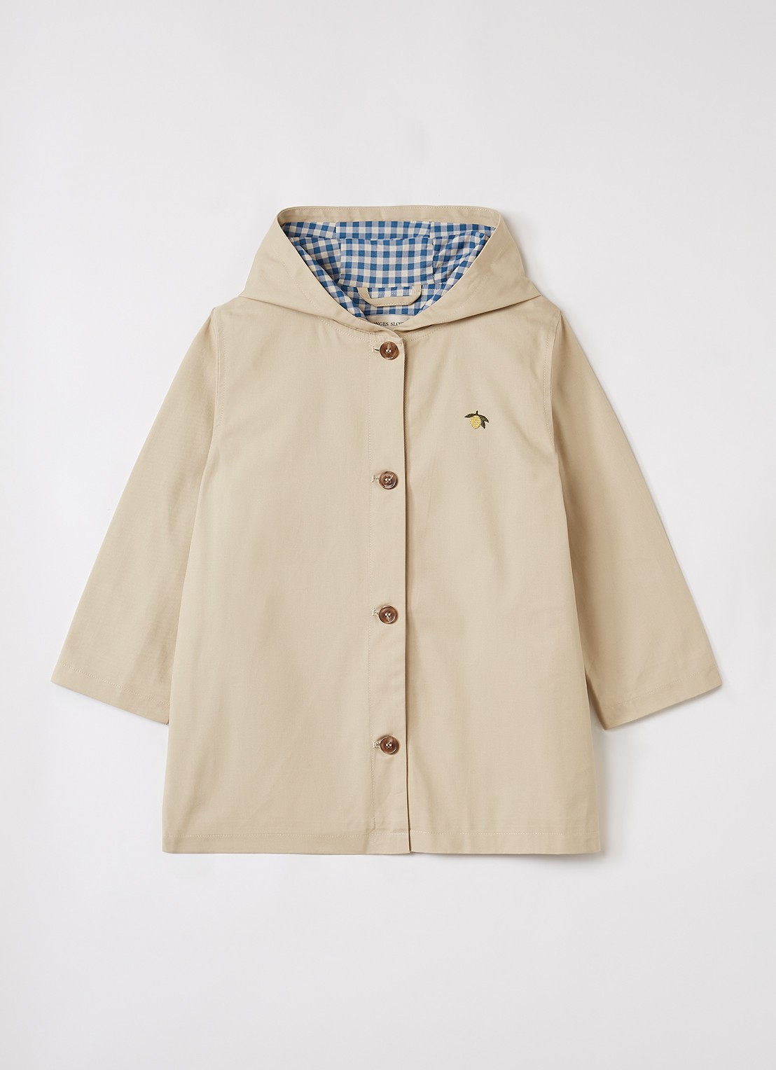 Konges Sløjd Trenchcoat met capuchon - voorkant 4 beige