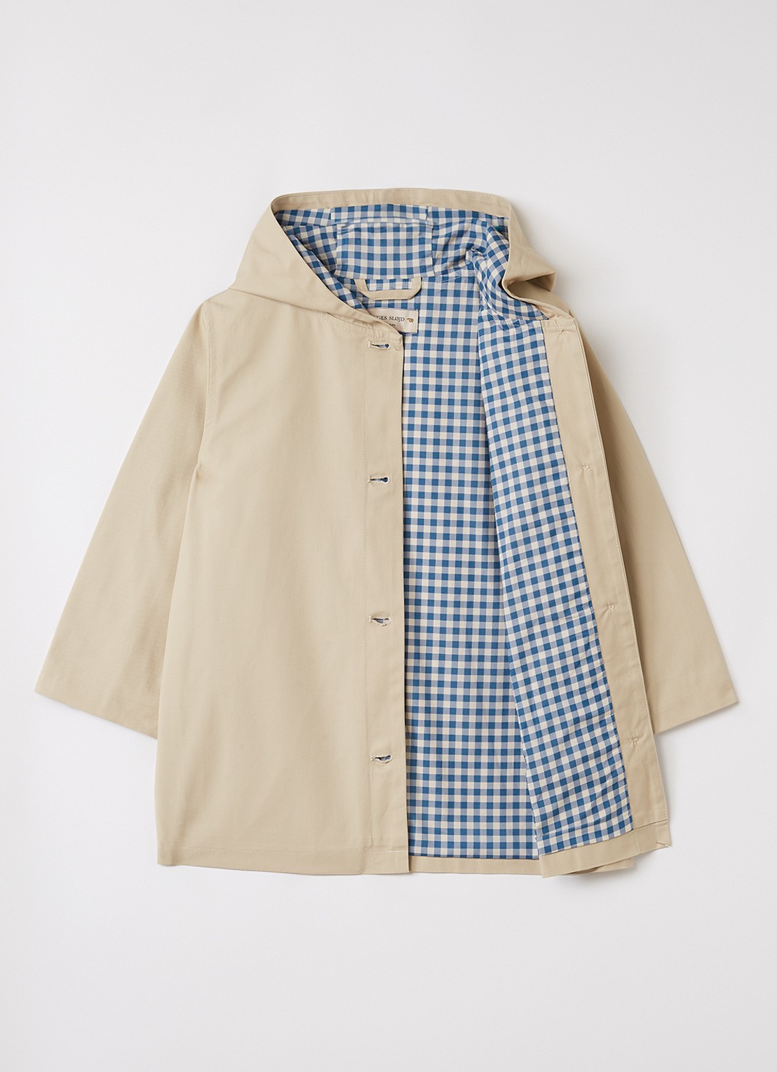 Konges Sløjd Trenchcoat met capuchon - voorkant 5 beige