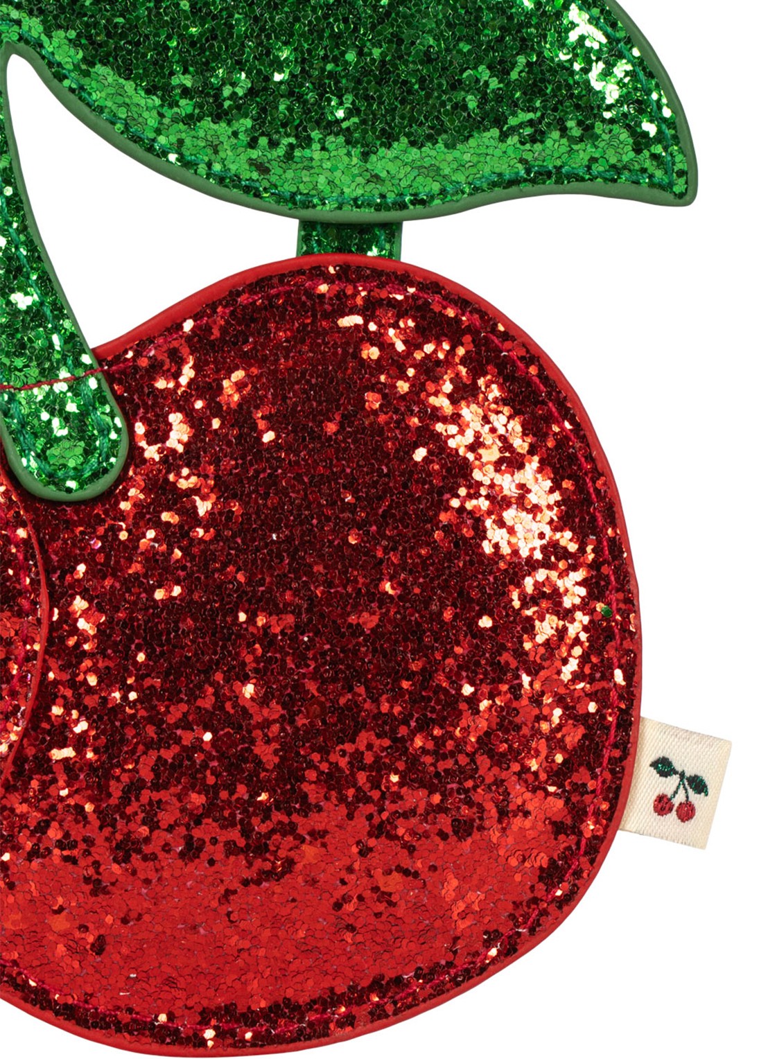 Konges Sløjd Cherry crossbodytas met glitter - detail rood