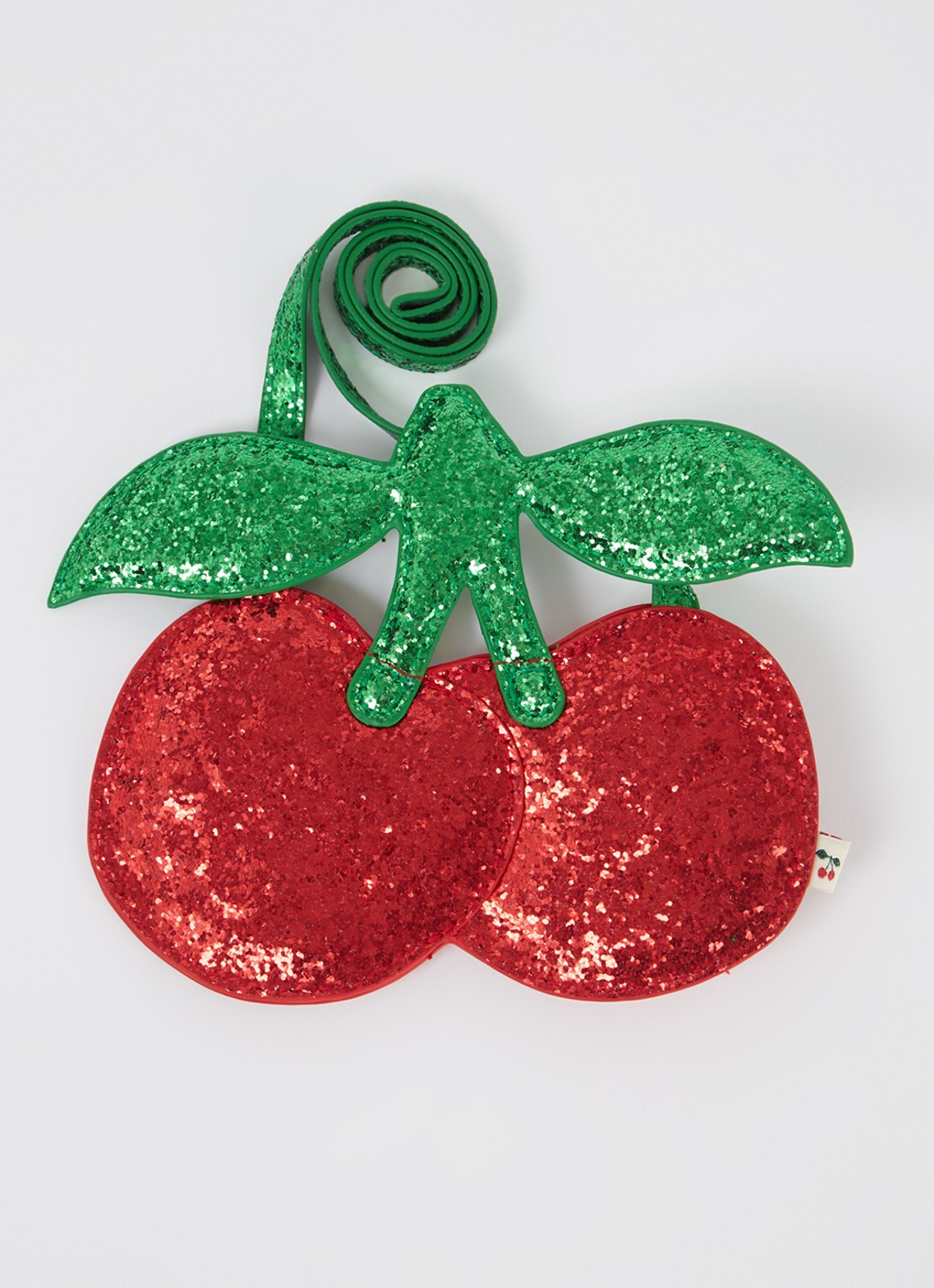 Konges Sløjd Cherry crossbodytas met glitter - voorkant 2 rood