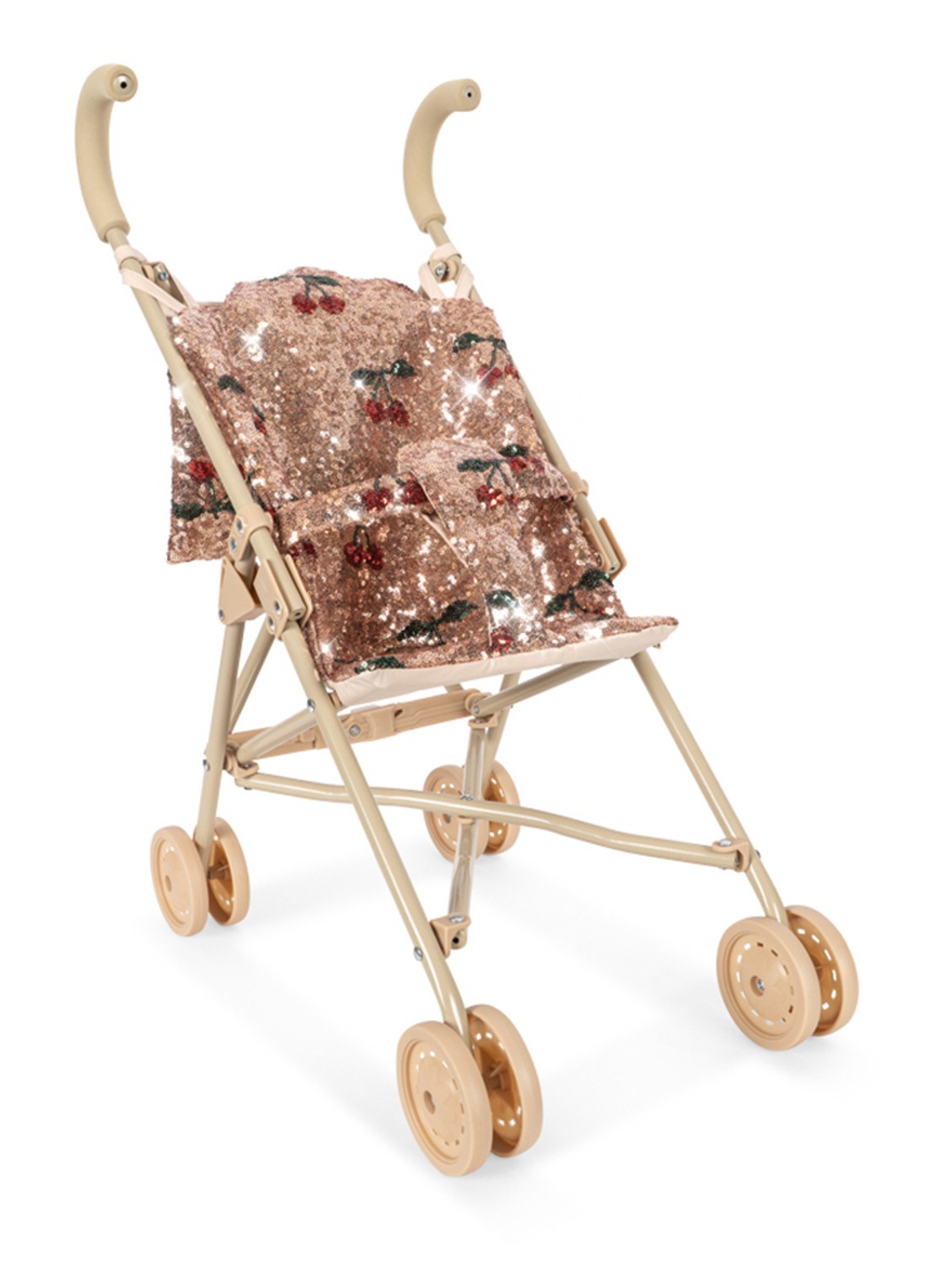 Konges Sløjd Cherry poppenwagen 57 cm - voorkant 5 beige