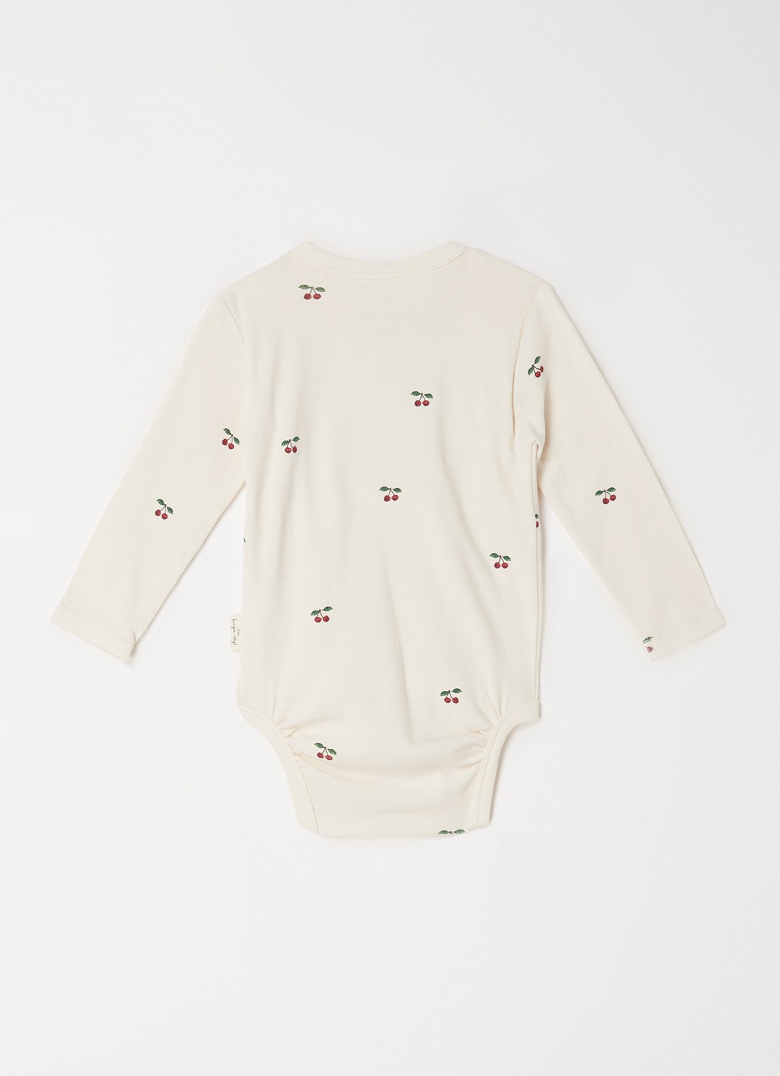 Konges Sløjd Cherry romper van  katoen met print - voorkant 2 creme