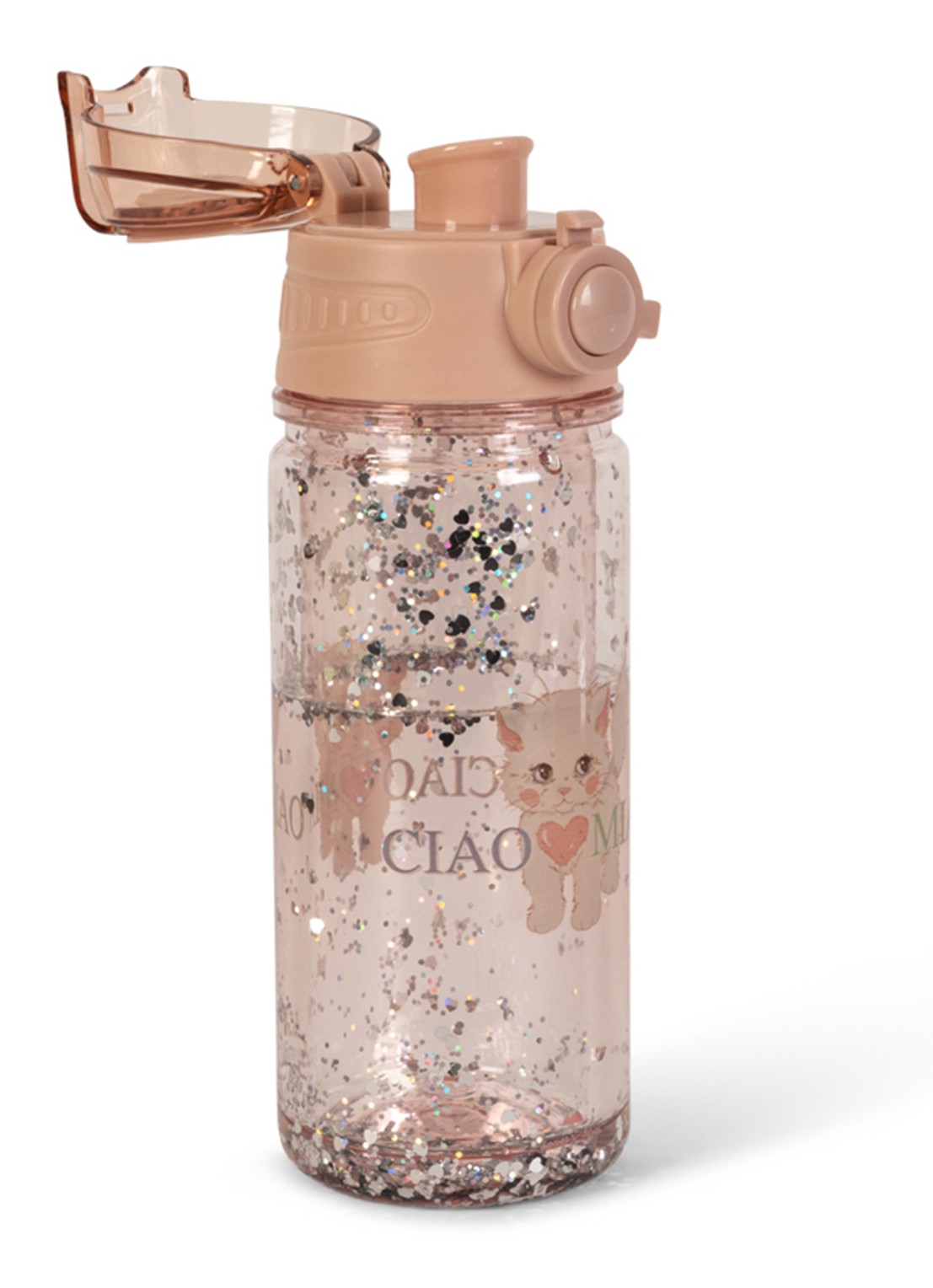 Konges Sløjd Ciao Miao waterfles 35 cl - voorkant 3 oudroze