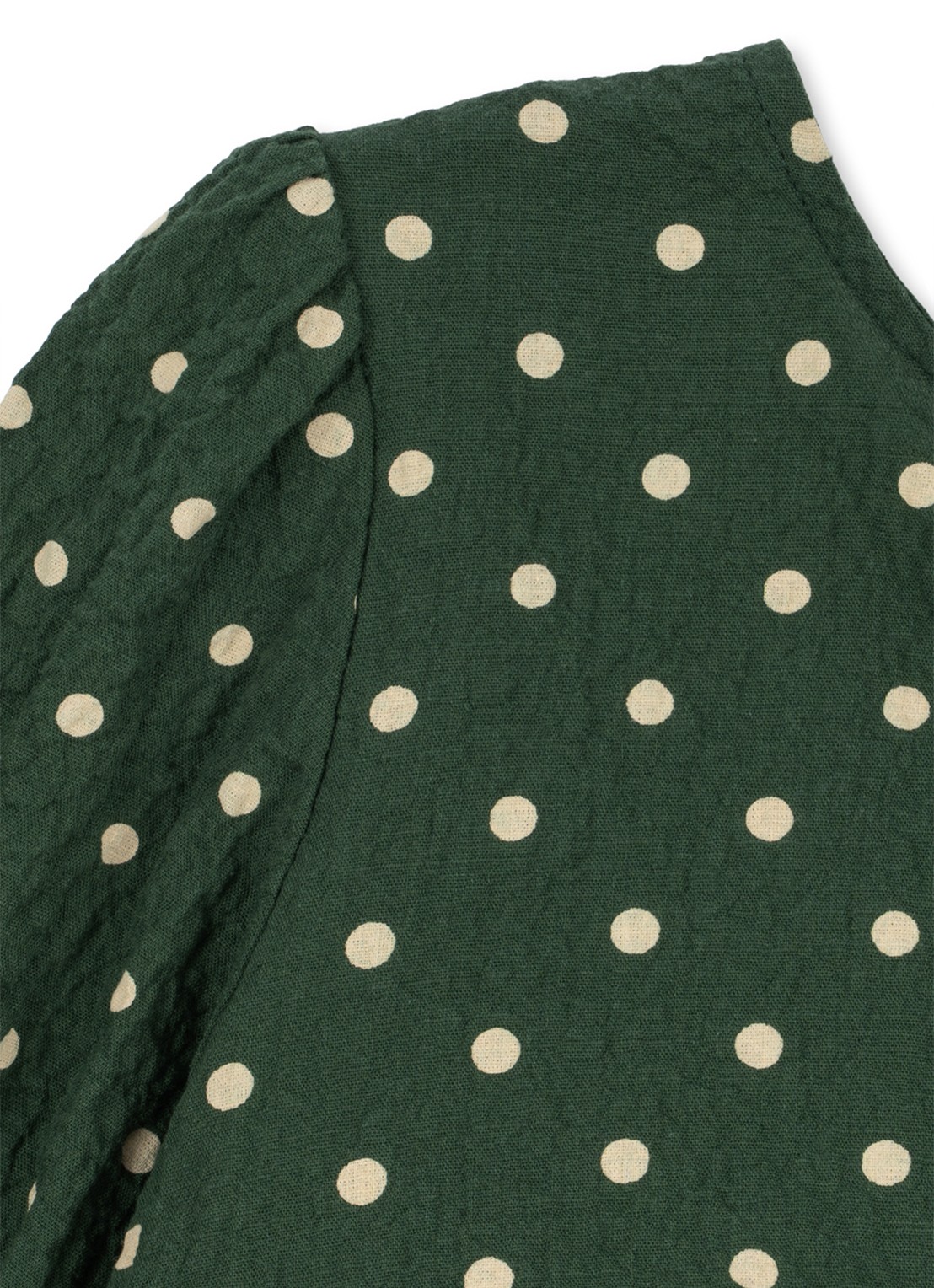Konges Sløjd Elin jurk met stippenprint - detail groen
