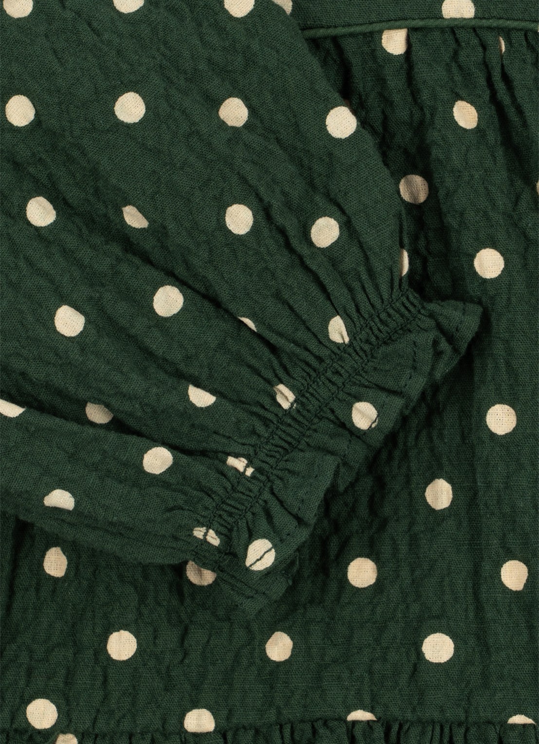 Konges Sløjd Elin jurk met stippenprint - detail 2 groen