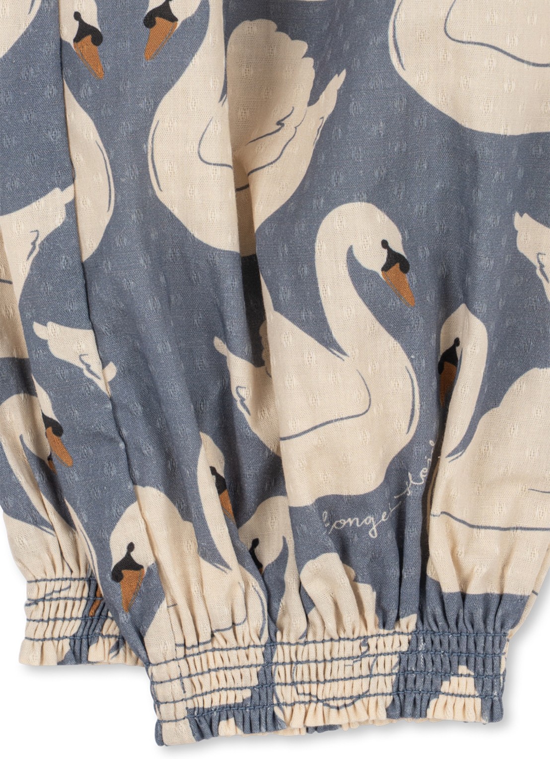 Konges Sløjd Evia tapered fit broek met print - detail blauwgrijs