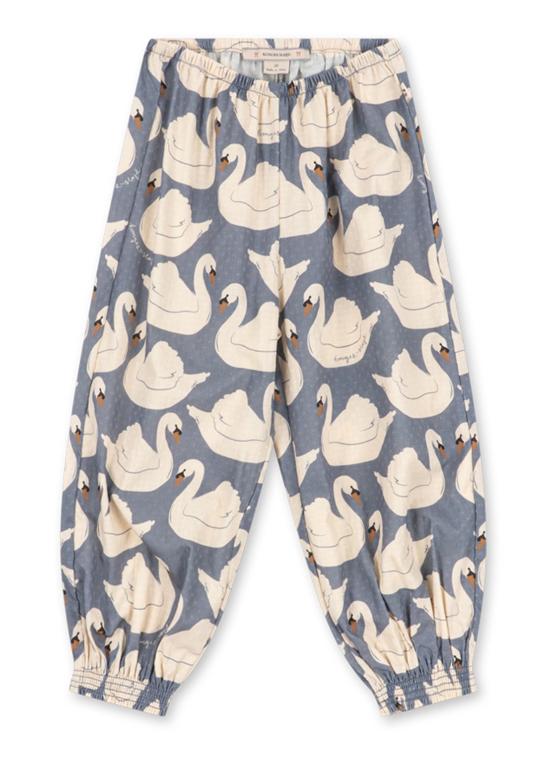 Konges Sløjd Evia tapered fit broek met print - voorkant 2 blauwgrijs