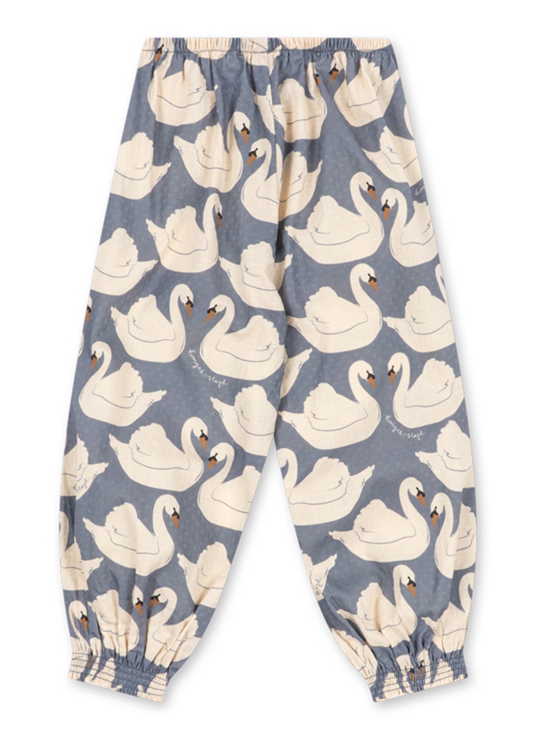 Konges Sløjd Evia tapered fit broek met print - voorkant 3 blauwgrijs