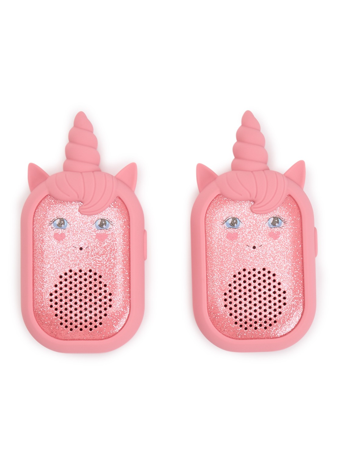 Konges Sløjd Glitter Unicorn walkie talkie set van 2  - voorkant roze
