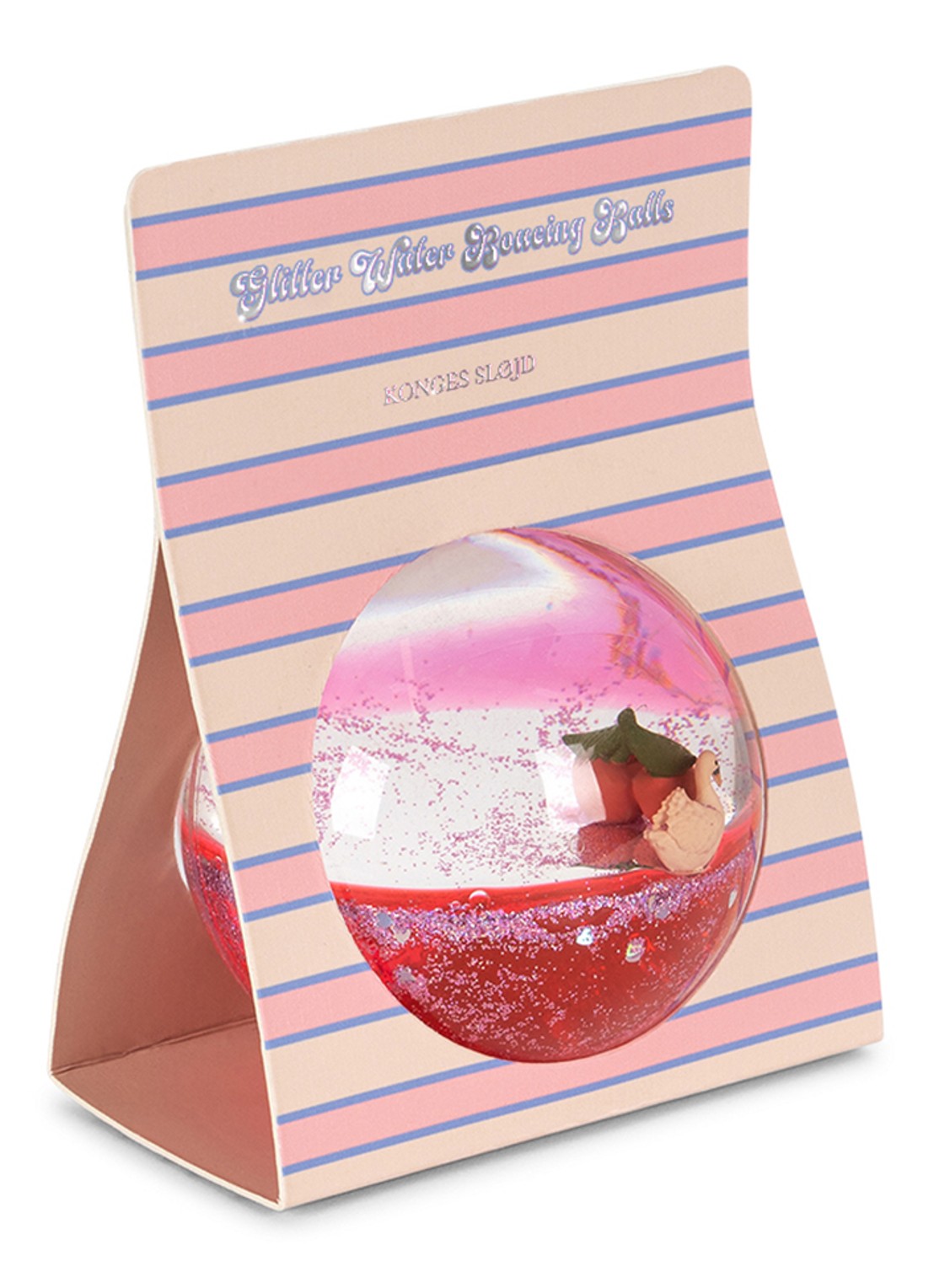 Konges Sløjd Glitter waterbal 8,2 cm - voorkant roze