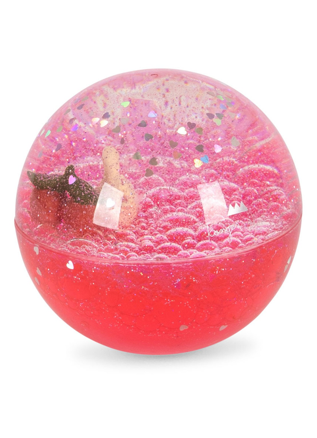 Konges Sløjd Glitter waterbal 8,2 cm - voorkant 2 roze