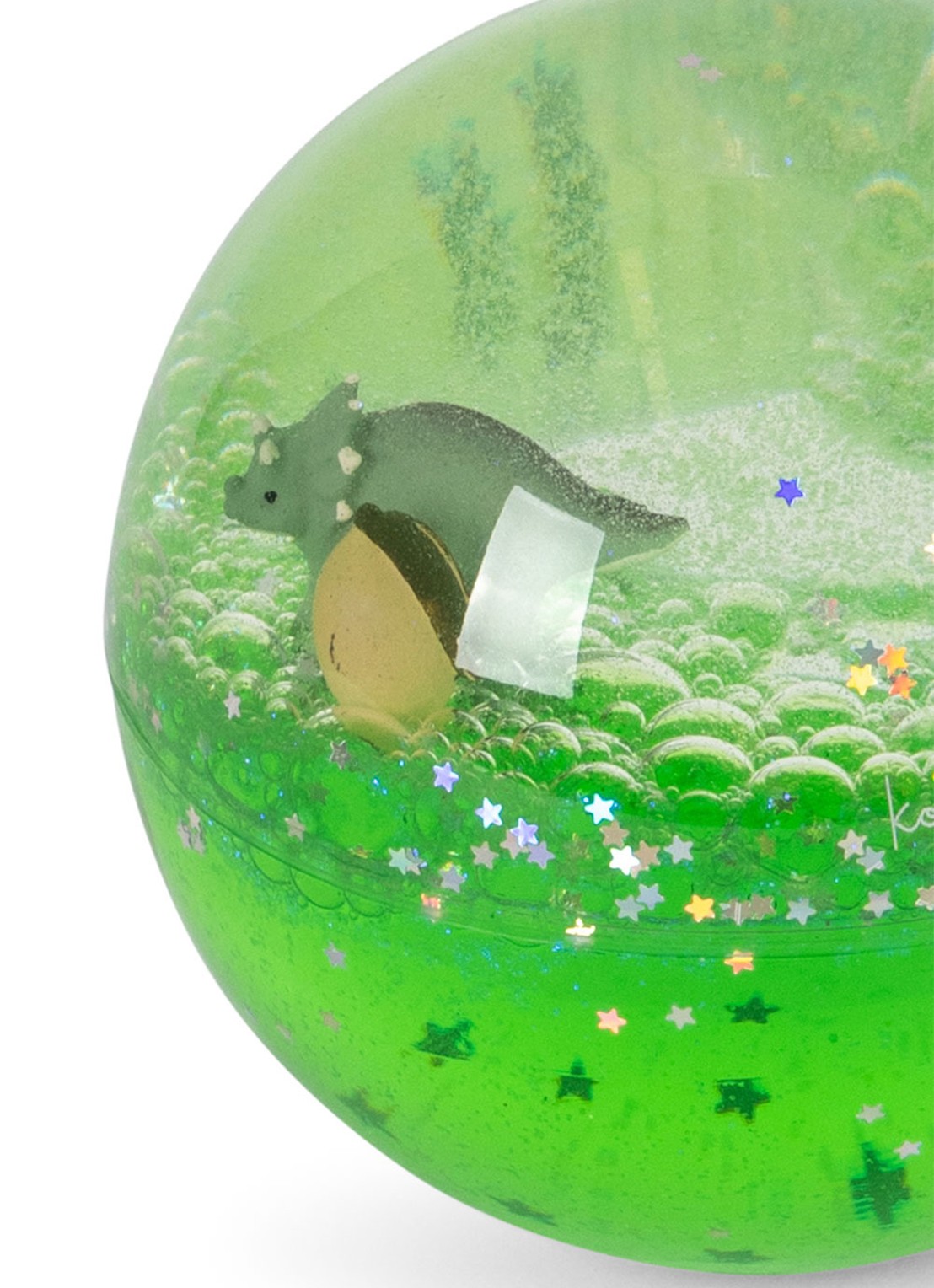 Konges Sløjd Glitter waterbal 8,2 cm - achterkant groen