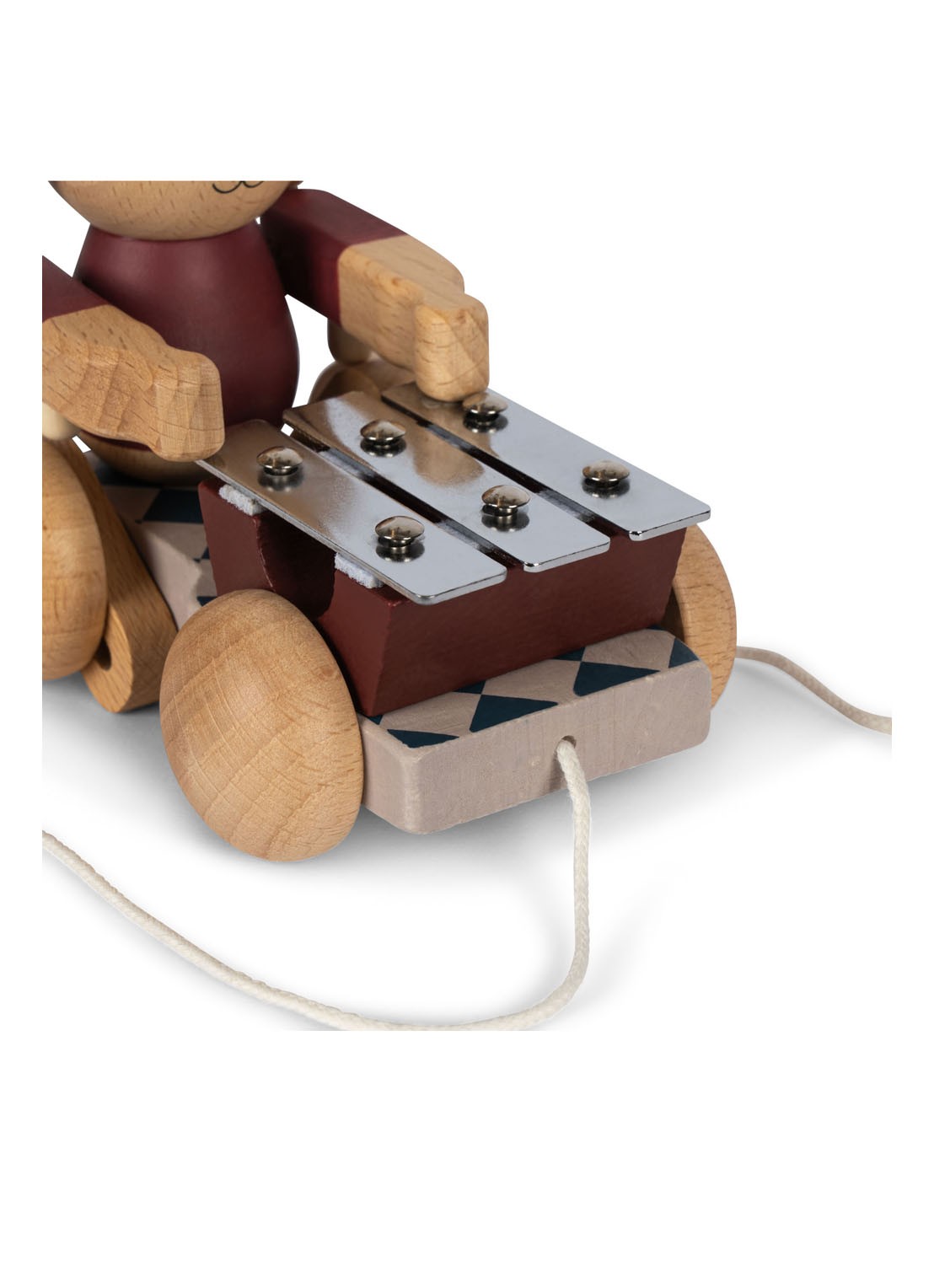 Konges Sløjd Houten trekfiguur konijn met muziek - detail 4 beige