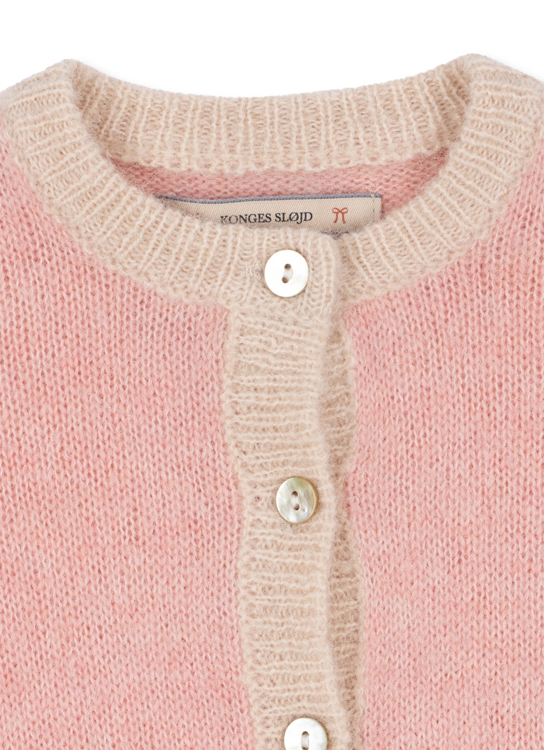 Konges Sløjd Kitty fijngebreid vest in alpaca wolblend met borduring - achterkant roze