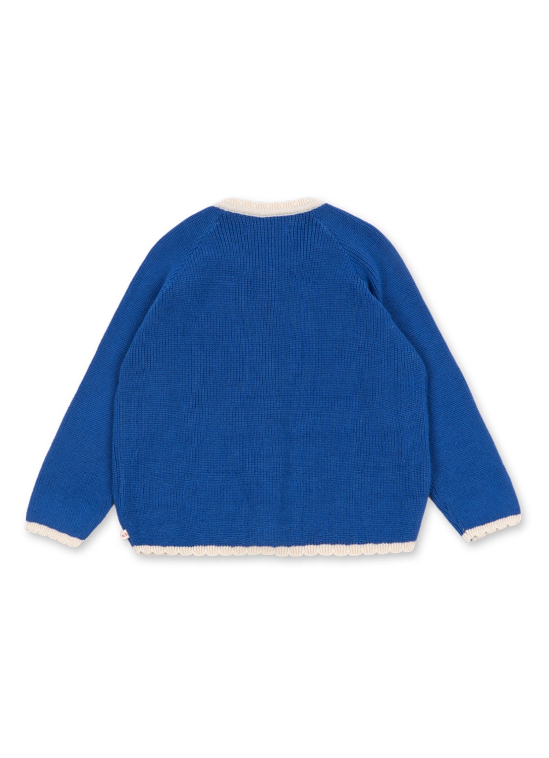 Konges Sløjd Lallo grofgebreid vest met sierknopen - voorkant 4 blauw