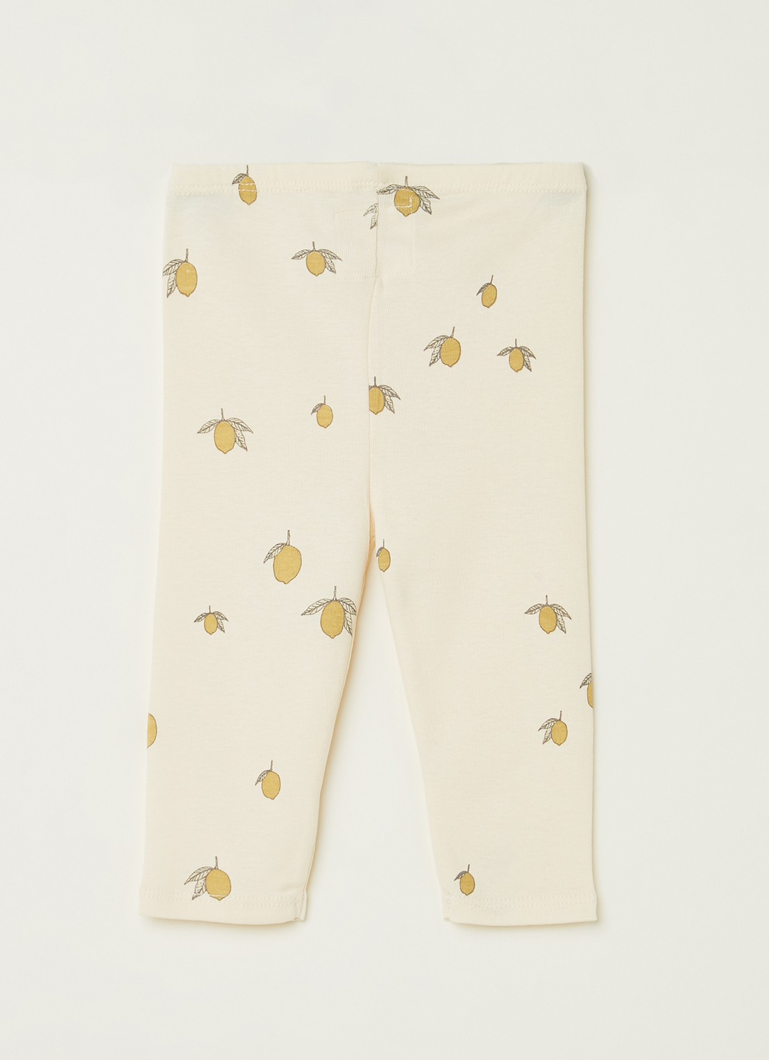 Konges Sløjd Lemon legging van  katoen met print - voorkant 2 creme