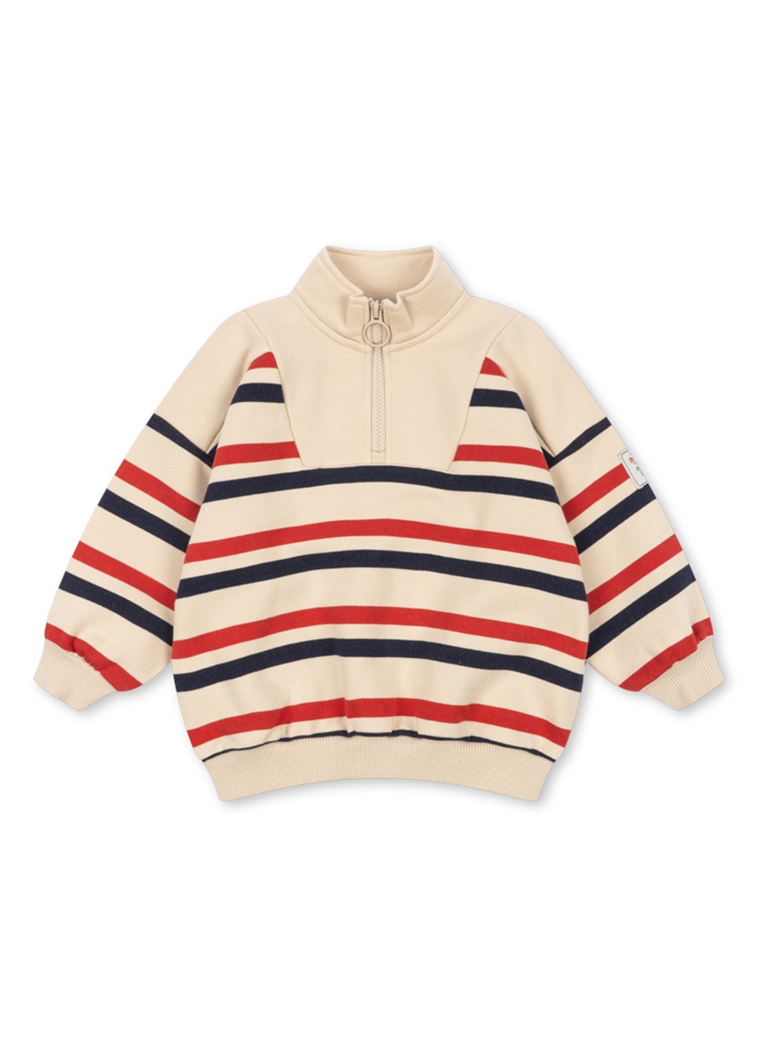 Konges Sløjd Lou sweater met streepprint - voorkant 2 rood
