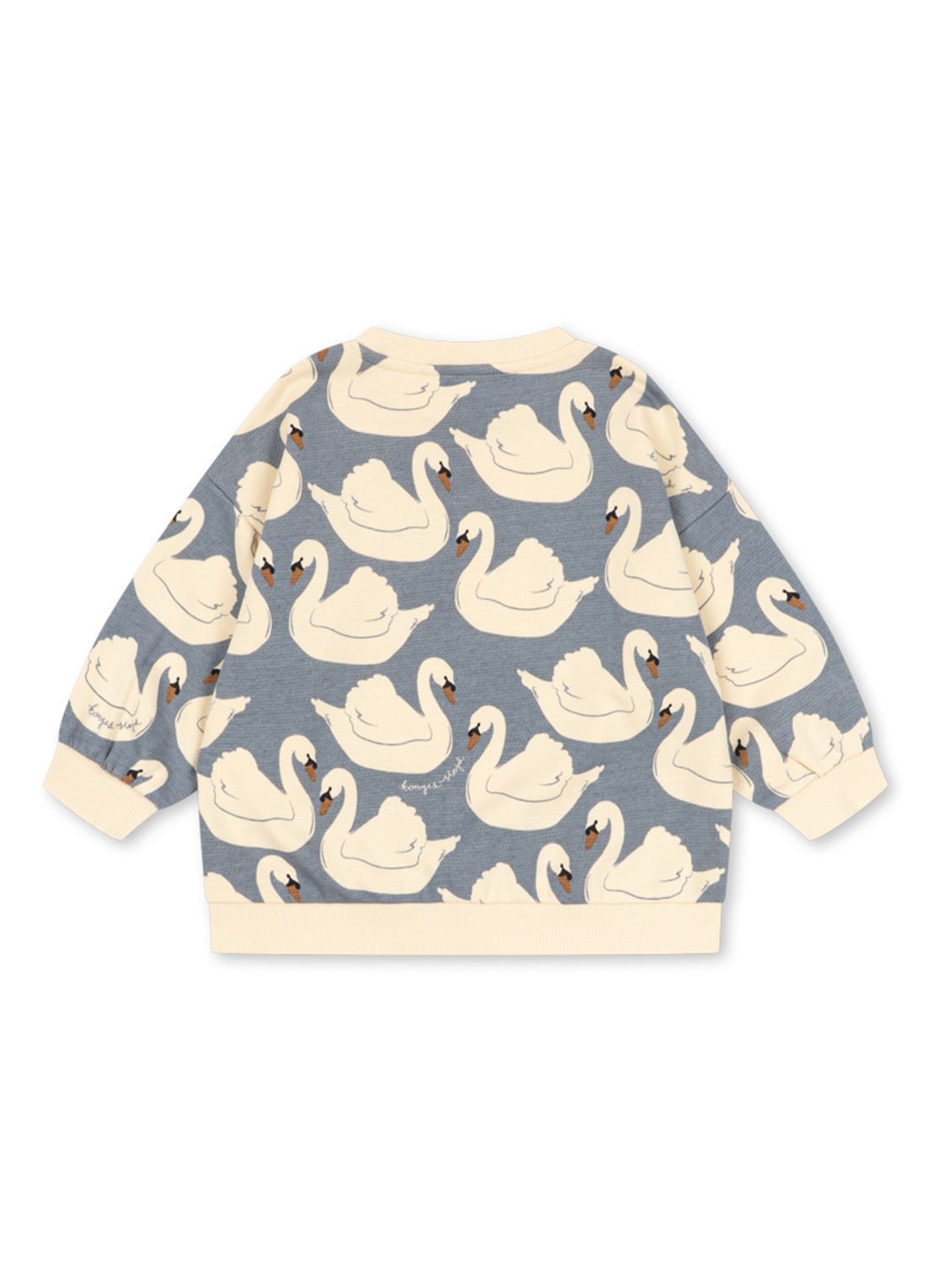 Konges Sløjd Loupy sweater met print - voorkant 3 blauwgrijs