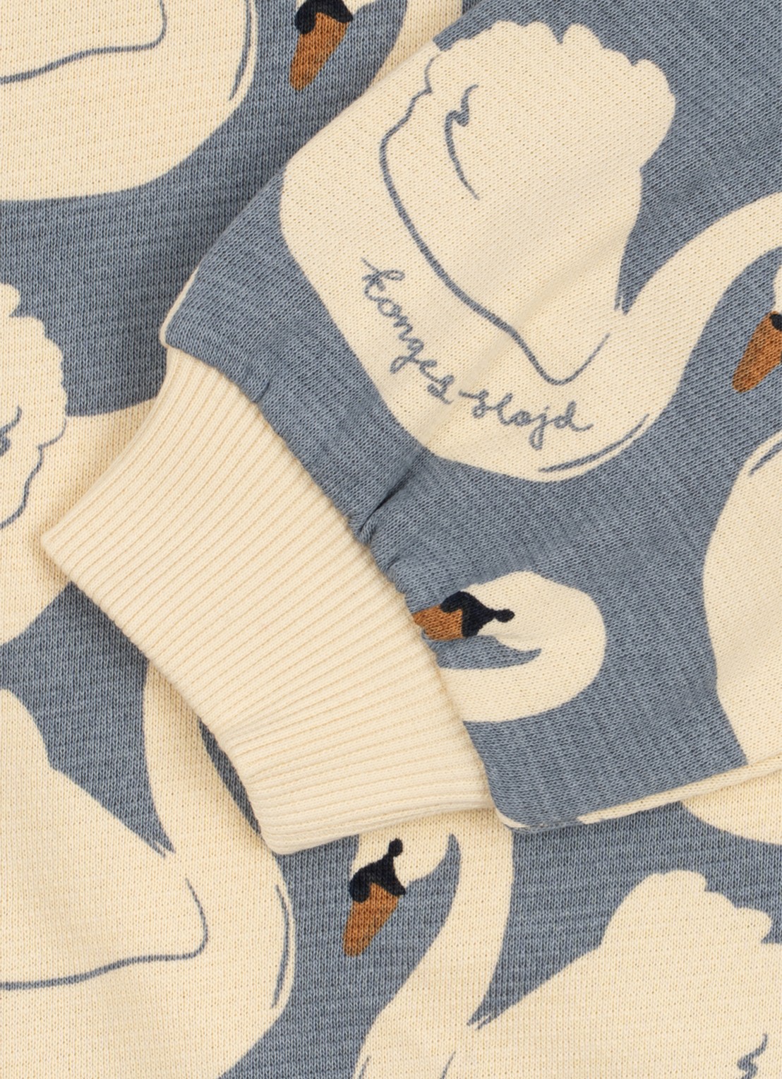 Konges Sløjd Loupy sweater met print - detail blauwgrijs