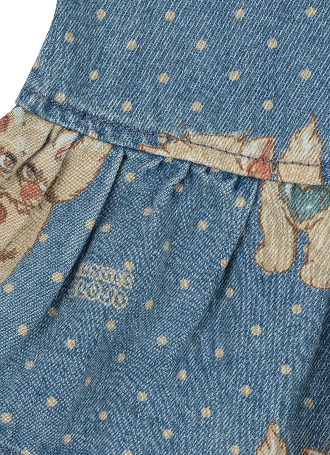 Konges Sløjd Magot jurk van denim met print - detail 2 indigo