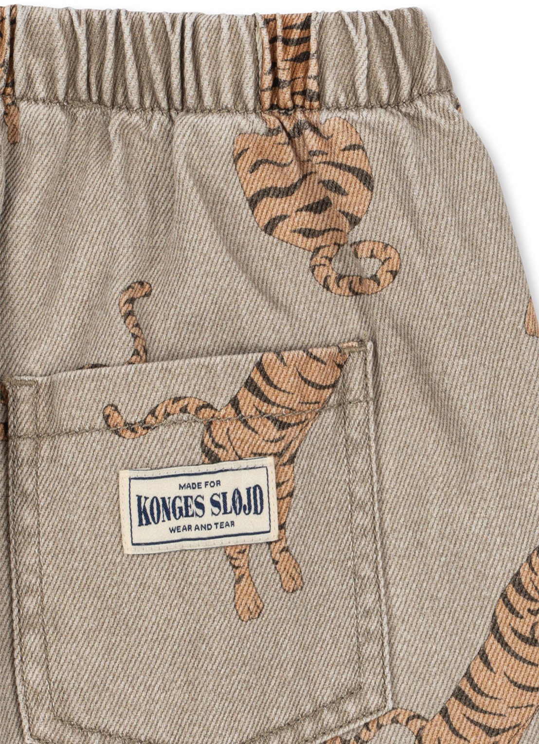 Konges Sløjd Magot loose fit jeans met print - achterkant beige