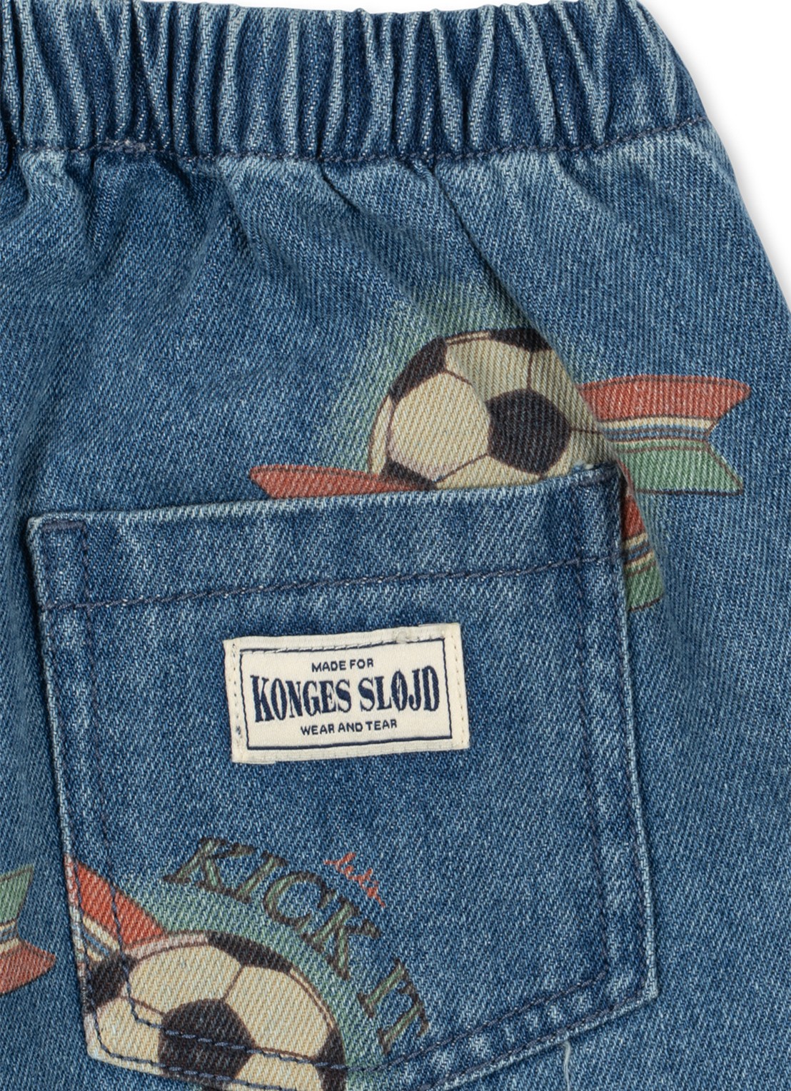 Konges Sløjd Magot straight leg jeans met print - achterkant 7 indigo
