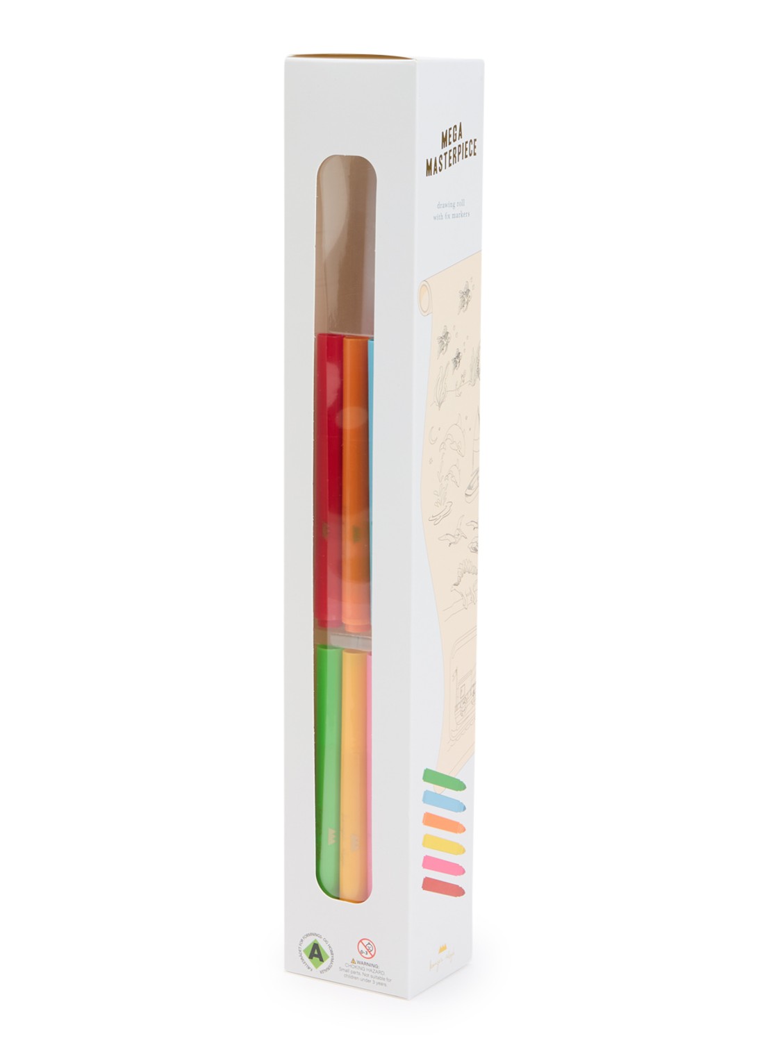 Konges Sløjd Mega Masterpiece tekenrol met markers 7-delig - voorkant undefined